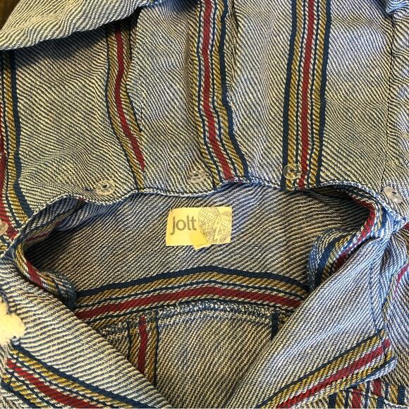 Jolt Shacket Women’s XS Cropped Hooded Bohemian Boho Snaps Pockets Jacket - Picture 6 of 13